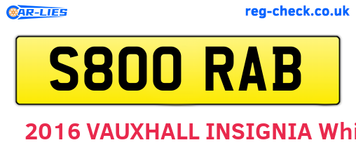 S800RAB are the vehicle registration plates.