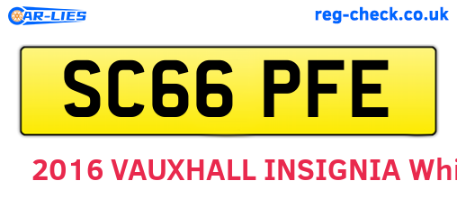 SC66PFE are the vehicle registration plates.