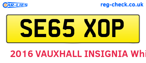 SE65XOP are the vehicle registration plates.