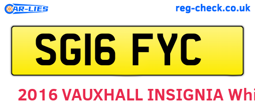 SG16FYC are the vehicle registration plates.