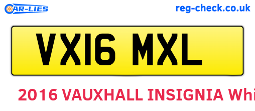 VX16MXL are the vehicle registration plates.