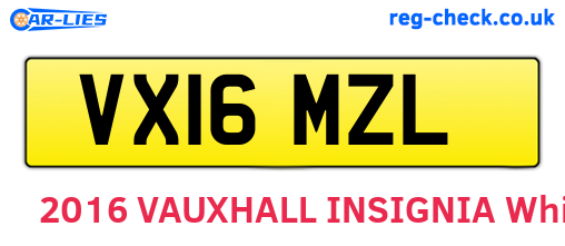 VX16MZL are the vehicle registration plates.
