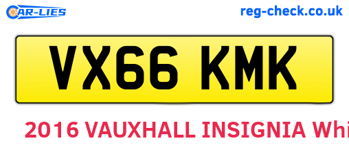 VX66KMK are the vehicle registration plates.