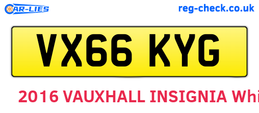 VX66KYG are the vehicle registration plates.