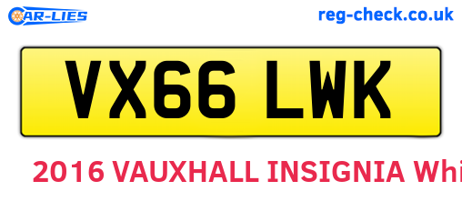 VX66LWK are the vehicle registration plates.