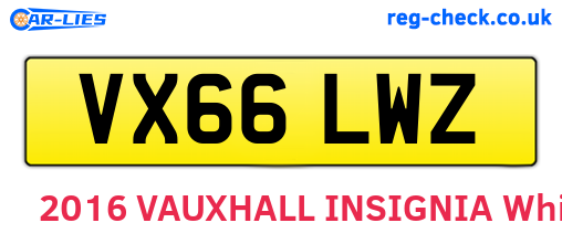 VX66LWZ are the vehicle registration plates.
