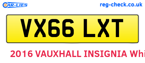 VX66LXT are the vehicle registration plates.