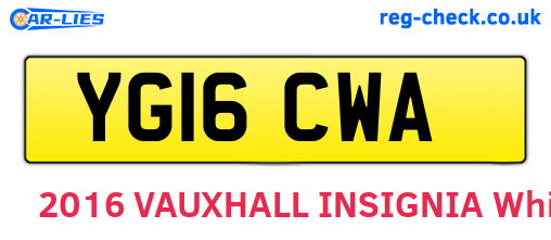 YG16CWA are the vehicle registration plates.