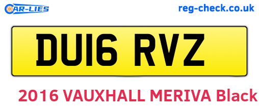 DU16RVZ are the vehicle registration plates.