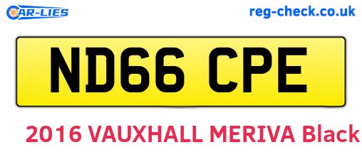 ND66CPE are the vehicle registration plates.