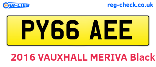 PY66AEE are the vehicle registration plates.