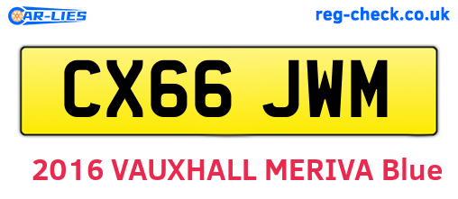 CX66JWM are the vehicle registration plates.