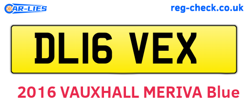 DL16VEX are the vehicle registration plates.