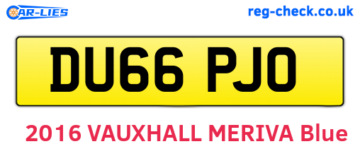 DU66PJO are the vehicle registration plates.