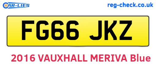 FG66JKZ are the vehicle registration plates.