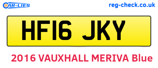 HF16JKY are the vehicle registration plates.