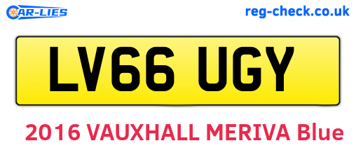 LV66UGY are the vehicle registration plates.