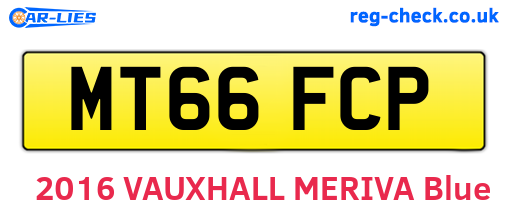 MT66FCP are the vehicle registration plates.