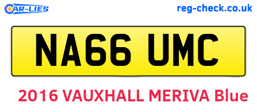 NA66UMC are the vehicle registration plates.
