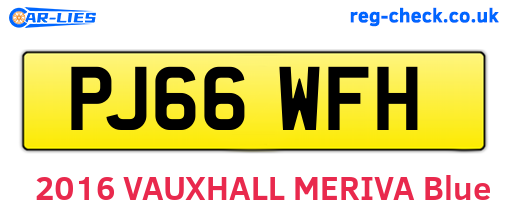 PJ66WFH are the vehicle registration plates.