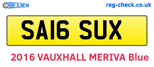 SA16SUX are the vehicle registration plates.