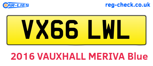 VX66LWL are the vehicle registration plates.