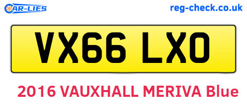 VX66LXO are the vehicle registration plates.