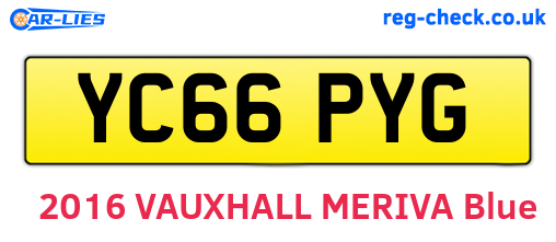 YC66PYG are the vehicle registration plates.