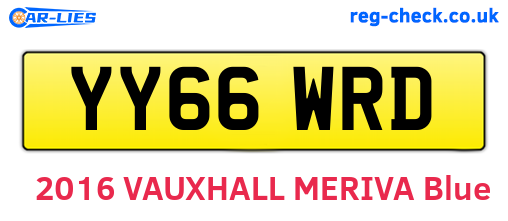 YY66WRD are the vehicle registration plates.