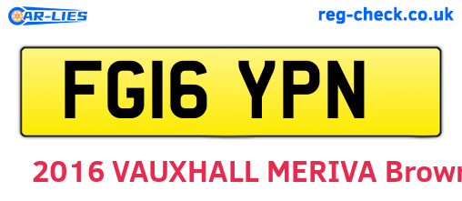 FG16YPN are the vehicle registration plates.