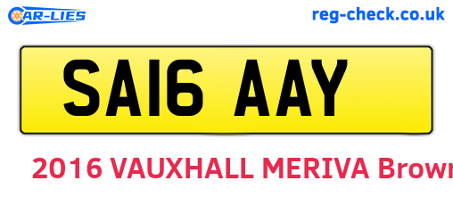 SA16AAY are the vehicle registration plates.