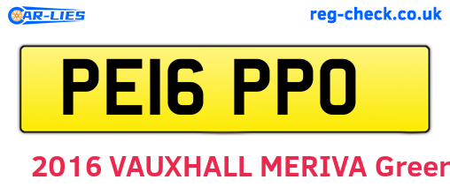 PE16PPO are the vehicle registration plates.