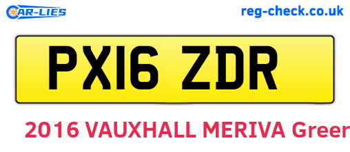 PX16ZDR are the vehicle registration plates.