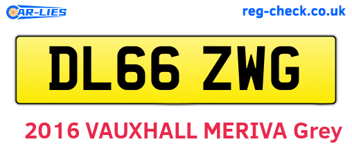 DL66ZWG are the vehicle registration plates.