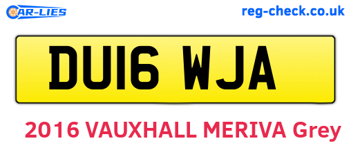 DU16WJA are the vehicle registration plates.