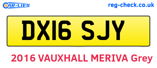 DX16SJY are the vehicle registration plates.