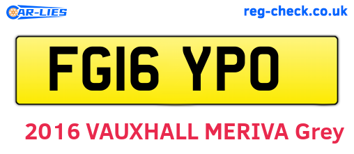 FG16YPO are the vehicle registration plates.