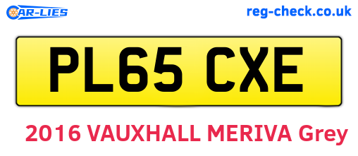 PL65CXE are the vehicle registration plates.