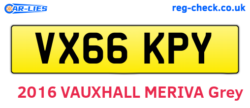 VX66KPY are the vehicle registration plates.