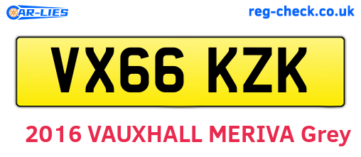 VX66KZK are the vehicle registration plates.