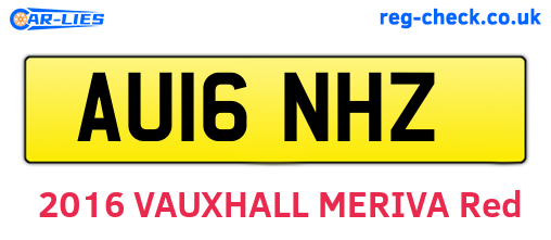 AU16NHZ are the vehicle registration plates.