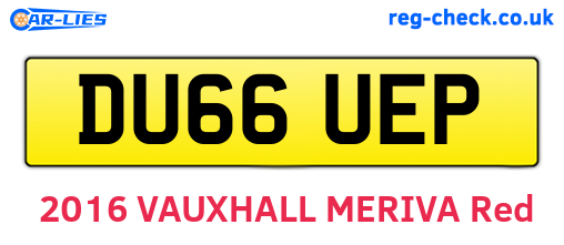DU66UEP are the vehicle registration plates.