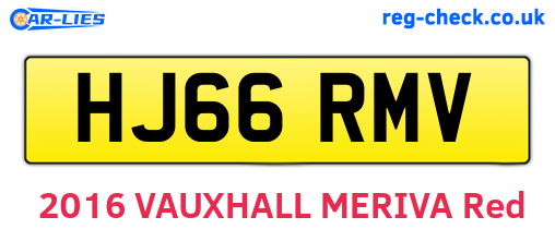 HJ66RMV are the vehicle registration plates.