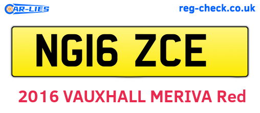 NG16ZCE are the vehicle registration plates.