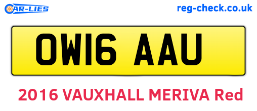 OW16AAU are the vehicle registration plates.