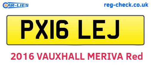 PX16LEJ are the vehicle registration plates.
