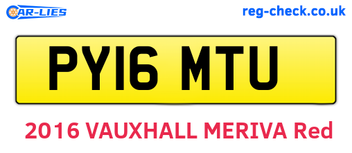 PY16MTU are the vehicle registration plates.