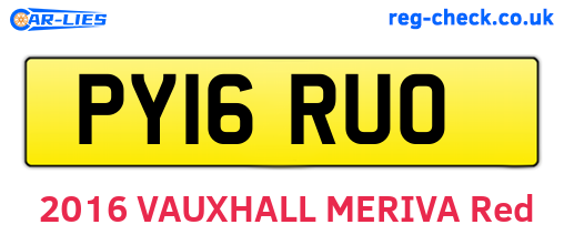 PY16RUO are the vehicle registration plates.