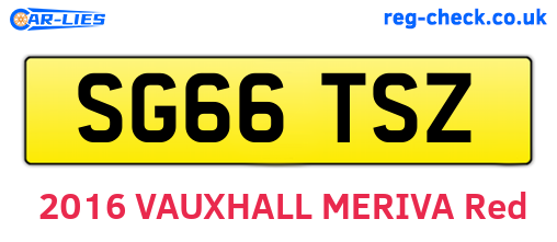 SG66TSZ are the vehicle registration plates.