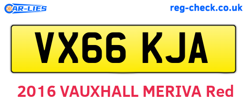 VX66KJA are the vehicle registration plates.